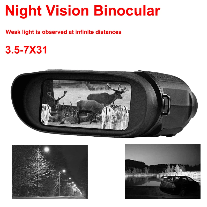 Cronros Night Vision Binóculos, Vídeo Full HD 1080p, Óculos de Visão  Noturna Digital LCD de 3 polegadas para assistir 200m no escuro, com zoom  digital