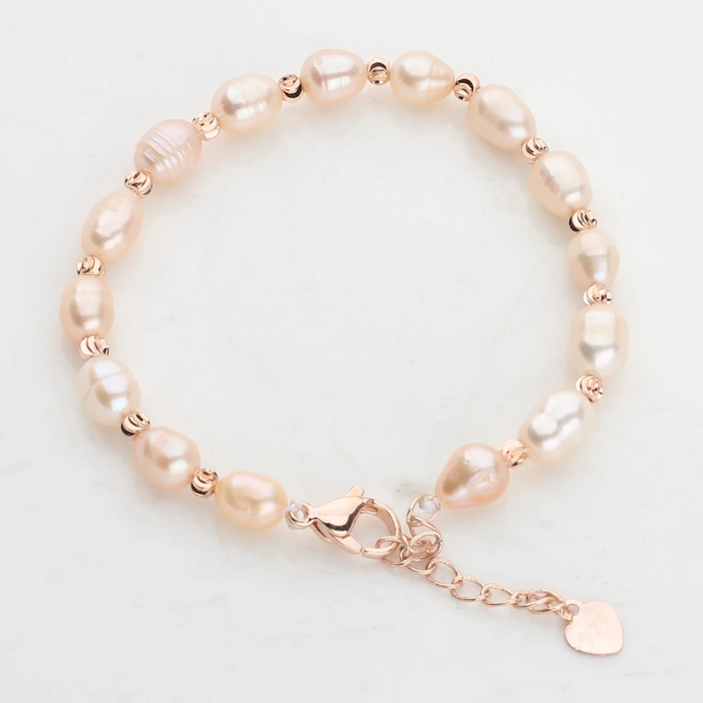 Natürliche süßwasser perle armband Echte Perle Armband Weibliche Einstellbare Reis Perlen Armband Für Mädchen Geburtstag Geschenk – Detail 7