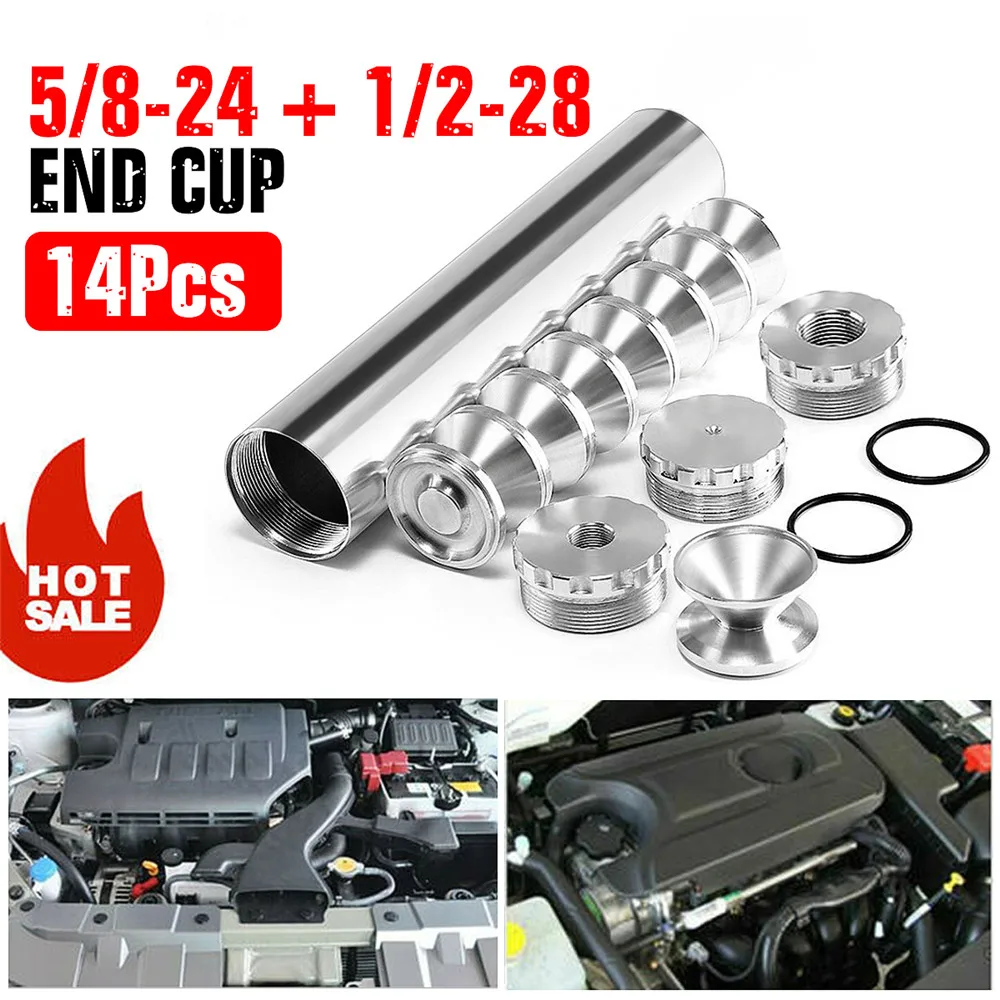 

14pcs 9'' Aluminum 1/2-28 + 5/8-24 Car Solvent Trap Car Fuel Filter 1.75 inch OD For NAPA 4003 WIX 24003 Fuel Solvent Filters