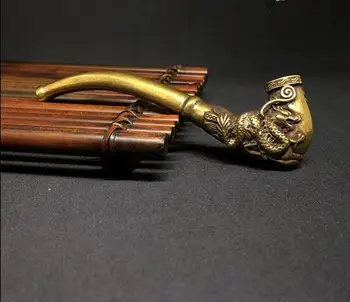 

Vintage pure copper dragon and phoenix Chengxiang old-fashioned brass old cigarette gun