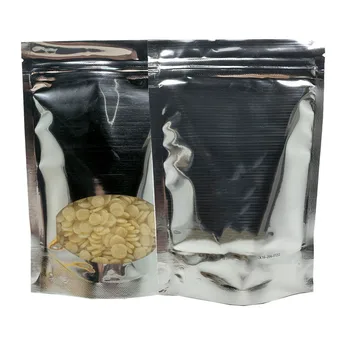 

DHL Zipper Aluminum Foil Resealable Pouch Powder Long Term Pack Storage Stand Up Self Seal Mylar Bags with Clear Plastic Window
