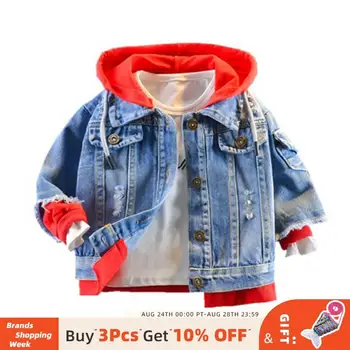 

Bear Leader Toddler Boy Jacket Kids Boys Autumn Casual Cartoon Coats 2 Color Children Jeans Tops Print Jackets Cotton Clothes