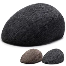 Осенняя и зимняя шапка среднего возраста и пожилого возраста теплый берет наружная зимняя мужская шапка с защитой уха передняя крышка