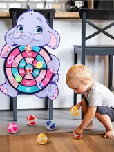  Children Cartoon Animal Dart Board Sticky Ball Rabbit Family Interactive Educational Toy Christmas Gift 