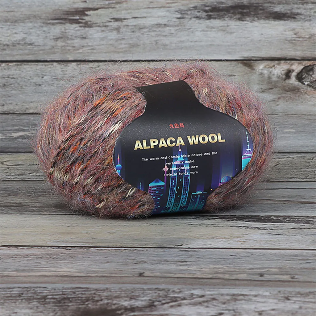 Красочные Alpacawool ручной вязки пальто свитер шарф линия из толстой шерсти длинный плюш норки кашемировая пряжа подходит для женщин