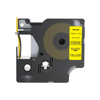 

1PCS Kingroad D1 45808 label tape 19mm black on yellow 45808 100% compatible for dymo label printer label manager