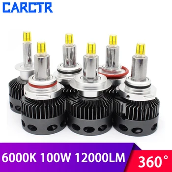 

Highlight Spotlight Car LED Headlight Bulbs H1/H3/H7 Led Lamps D1S/D2S/D3S/D4S 360 Degree 6000K 100W 12000LM Car Lights 2PCS X9