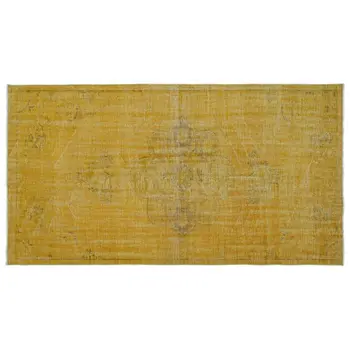

Handmade Yellow Vintage Overdyed Turkish Area Rug 145x270 Cm-4'9''X8'10''