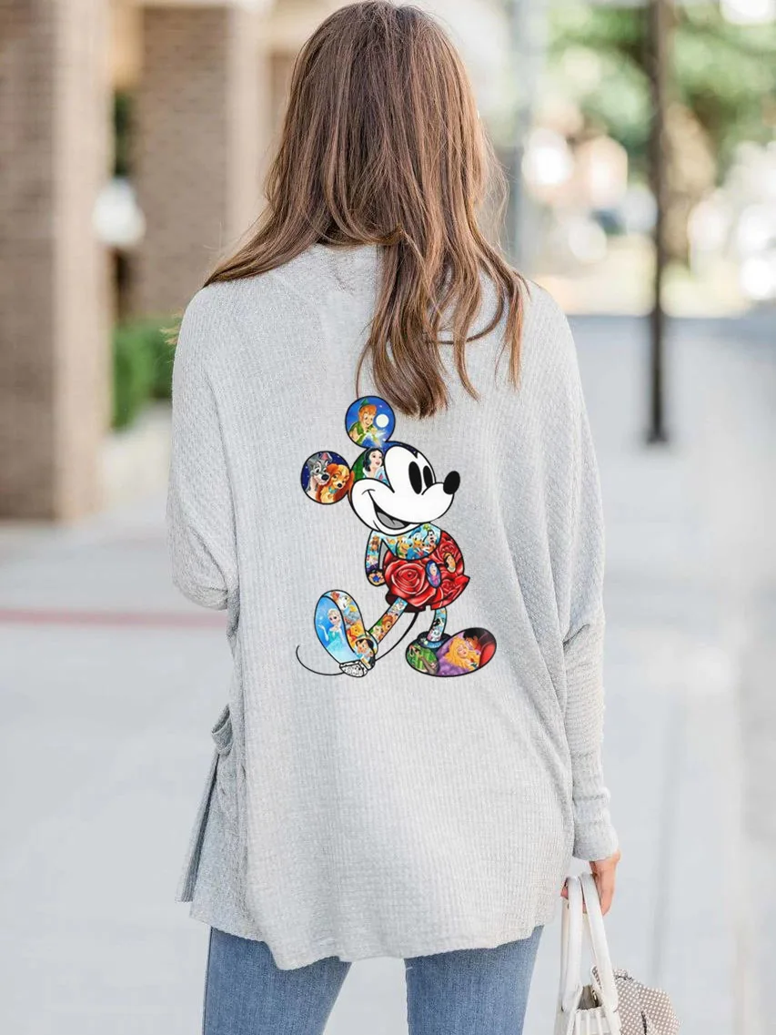 

Zip-Up Women Hoodies 2019 New Autumn O-neck Cartoon Mouse Cartoon Printed Casual Loose Cotton Pullovers Femme Oversize top