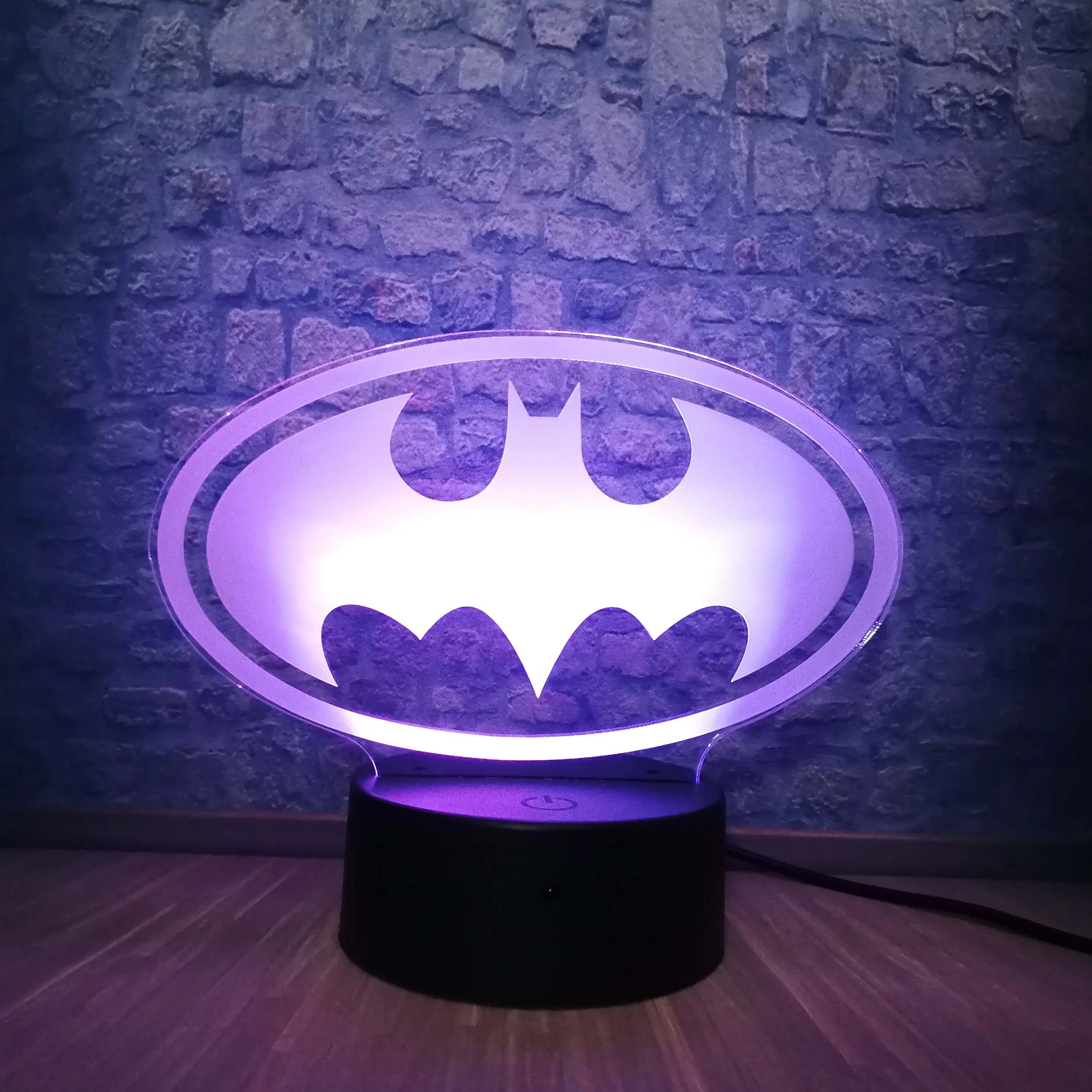 Black base 3 DC фигурка из комиксов, ночной Светильник Шрек для детской спальни, акриловый 3D светодиодный Usb Настольный светильник, декор для комнаты, подарок для мальчиков - Испускаемый цвет: Black base 3