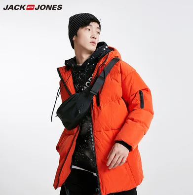 JackJones мужская зимняя куртка с капюшоном на утином пуху, мужская повседневная модная куртка, брендовая новая мужская одежда 218312531 - Цвет: 02