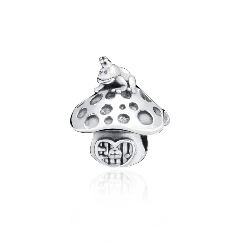 Real Silver color Charm Mushroom &amp Frog Beads fit Original Pandora Bracelets Women DIY Jewelry | Украшения и аксессуары