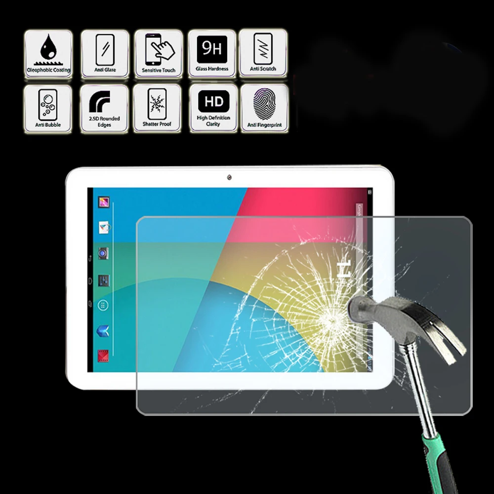 

Tablet Tempered Glass Screen Protector Cover for Dragon Touch M10X 10.1" - Anti Fingerprint Screen Film Protector Guard Cover