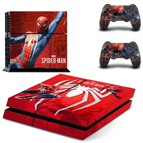 Зеленый Человек-паук полное покрытие лицевые панели PS4 кожи стикеры Наклейка для playstation 4 консоли и контроллеры PS4 кожи Стикеры винил Spider-man - Цвет: Зеленый
