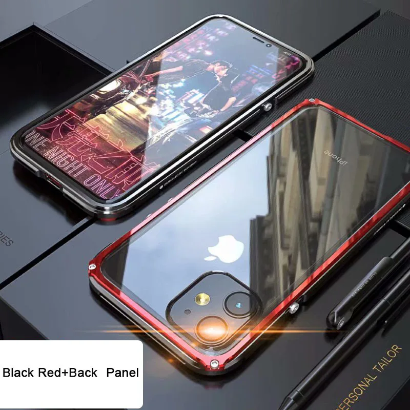 black red BOBYT для iPhone 11 серии Legand Алюминиевая Рамка бампера с задней панелью пластина для iPhone11 Pro Max - Цвет: black red