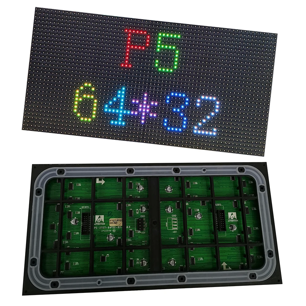 

P5 Full-Color LED Display Case Module 320X160mm Outdoor Waterproof HD SMD2727 Hub75-A Interface 64x32 Pixels