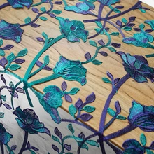 Трехмерная вышивка с цветами на черном фоне Ткань Мягкая Сетка кружевная ткань cheongsam платье свадебное платье tissus