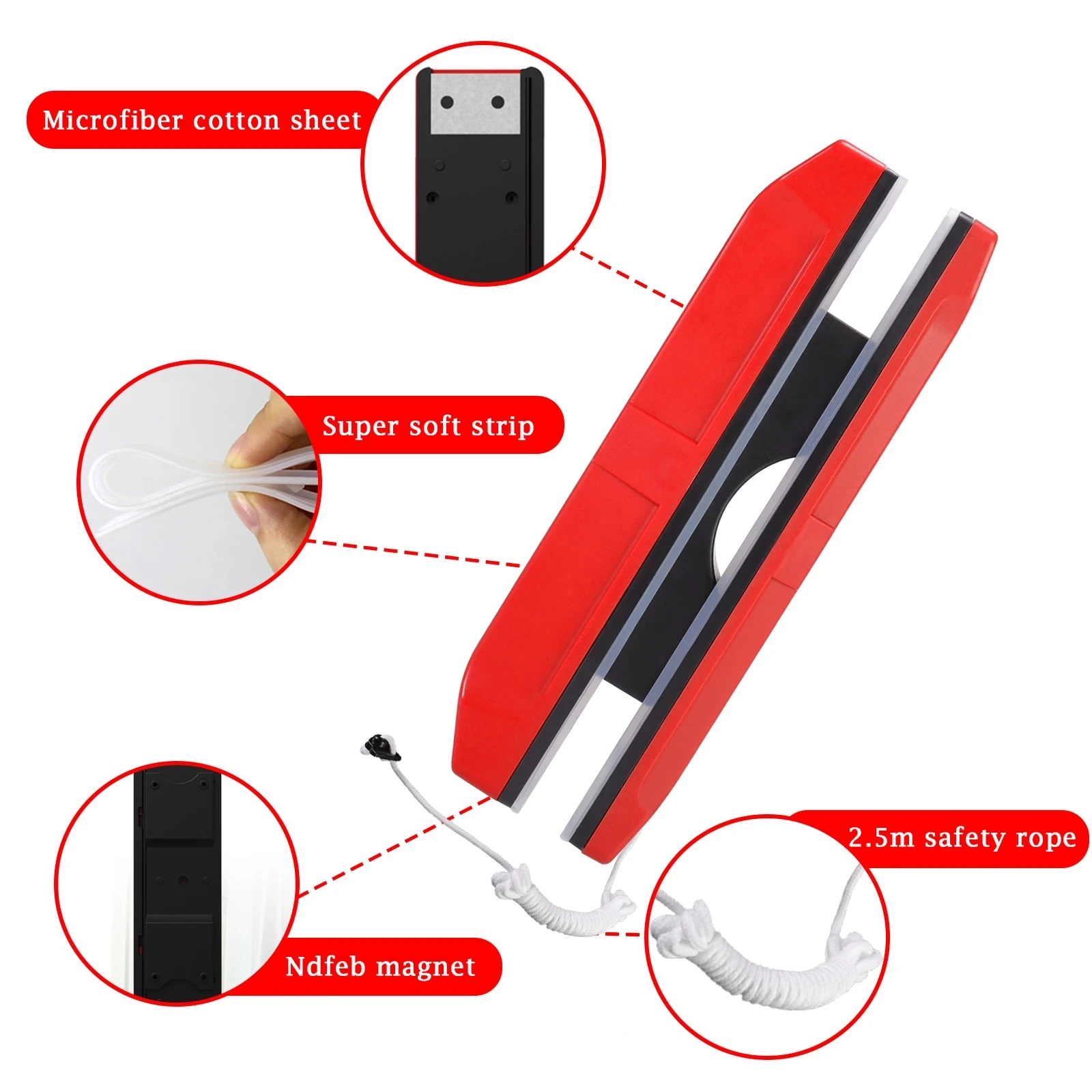 Window Cleaning Brush Cleaner Magnetic Double Side For Household UNTIOR