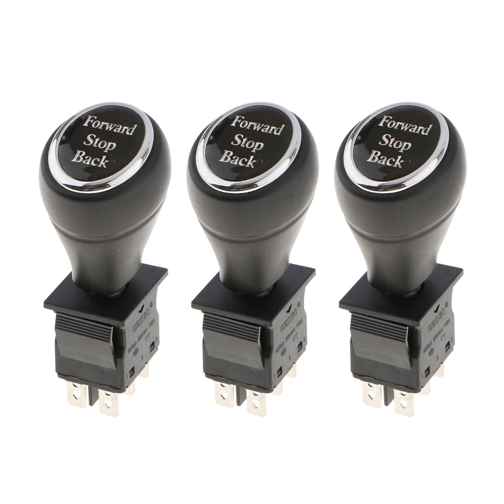 On-Off-On 6-Pin 3 Position Joystick Switch Replacement Car Putter Switches with Long-lasting Durability, 3Pack, Black