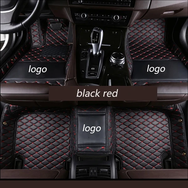 Автомобильные коврики с логотипом/фирменный чехол с логотипом для Buick Enclave Encore LaCrosse Regal Excelle GT XT кожаный Противоскользящий автомобильный Стайлинг - Название цвета: Black Red