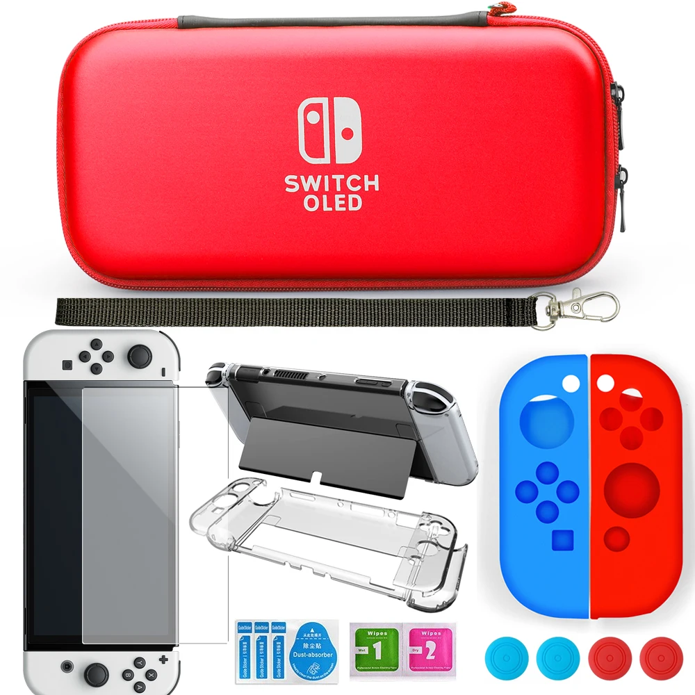 Закаленная пленка для NS Switch OLED сумка хранения с 10 слотами игровых карт Прозрачный