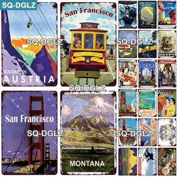 

[SQ-DGLZ] San Francisco City Metal Sign Vintage Plaque Wall Decor For Bar Country Plate Tin Sign Travel EGYPT Poster