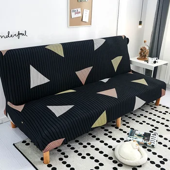 

Printed Big Elastic Armless Sofa Bed Cover Folding Seat Slipcover Modern Stretch Sofa Bed Covers Cheap Couch Protector Hotel