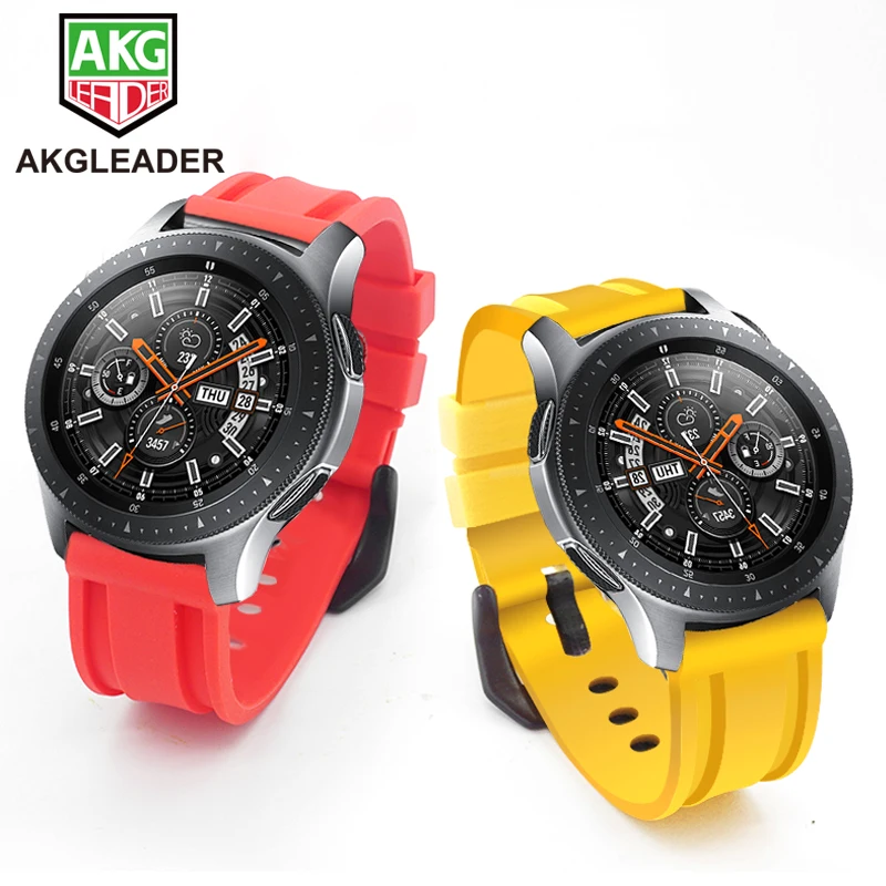 

AKGLEADER Soft Rubber Sport Strap For Huawei GT/GT2 Watch Band Bracelet For Samsung Galaxy Watch 46 Gear S3 22mm Amazfit GTR 47