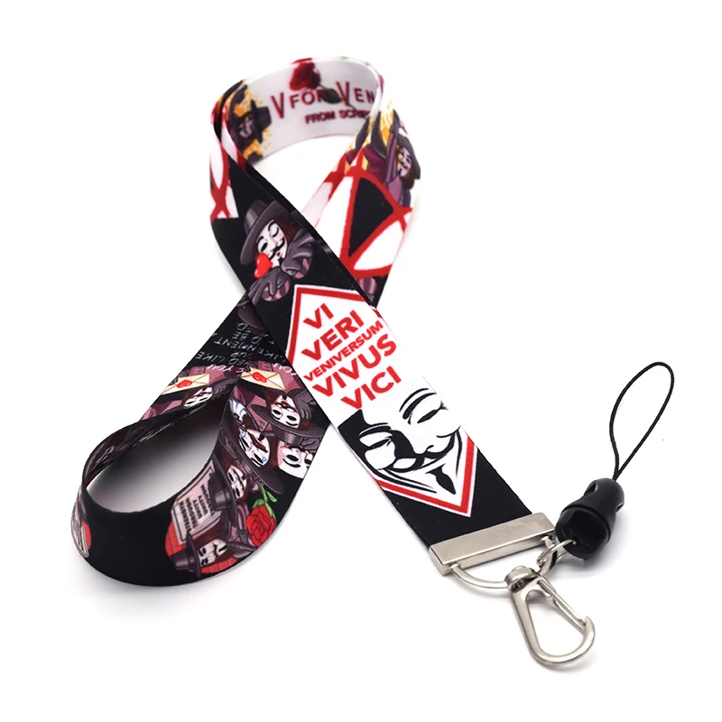 30 шт./лот V для Vendetta Lanyards креативный мобильный телефон висячая веревка для ключевой ремень USB держатель Бейджа DIY Подгонянный шейный ремень D151