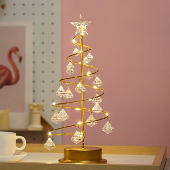 

Crystal LED Night Lights Christmas Tree Pendant Lights Fairy Table Desk Lamp Living Room Decor For Girlfriend Kids Best Gift