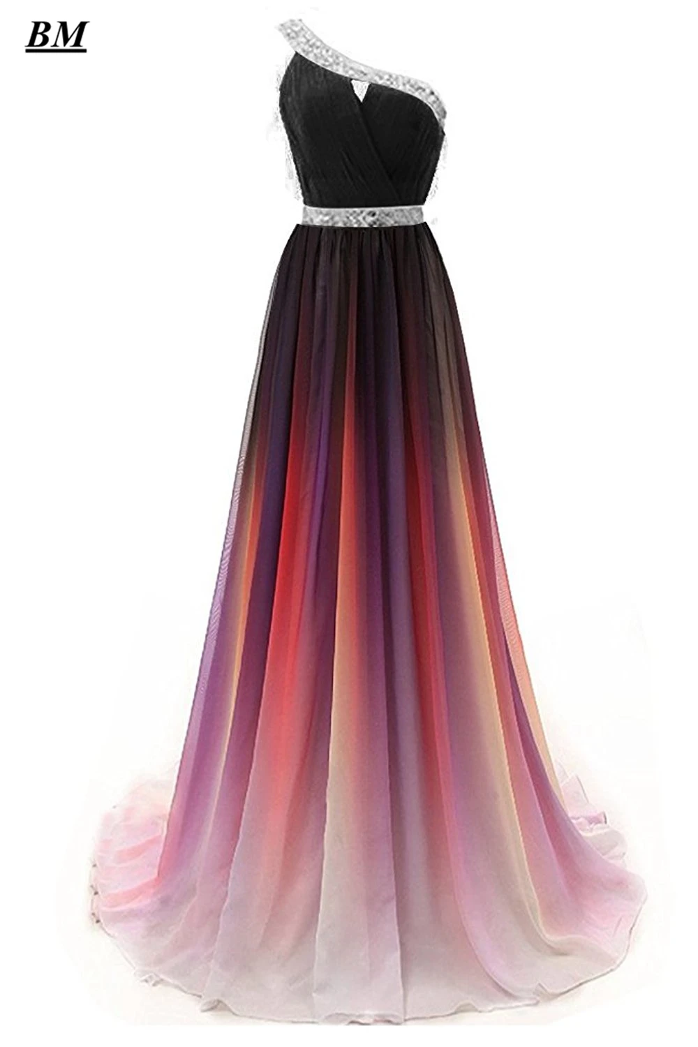 

Prom Dresses 2019 A-line Gradient Chiffon Long Evening Dresses Plus Size Ombre Party Gown Vestido De Formatura BM01