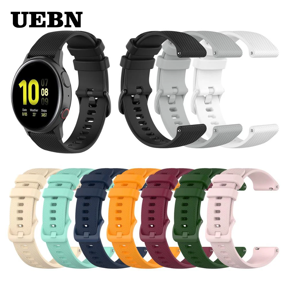 Ремешок UEBN силиконовый для смарт-часов Samsung браслет Galaxy Watch 42 мм Active 2 44 40 мм/Gear Sport