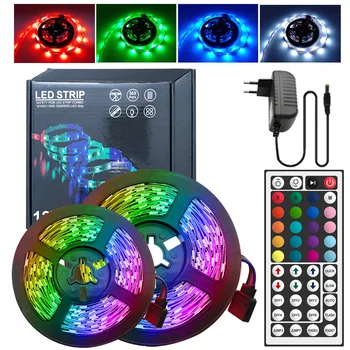 

5M 10M 15M RGB LED Strip Light 5050 SMD 2835 Flexible Ribbon 20M luces led light strip tira fita decoration IR WiFi Controller