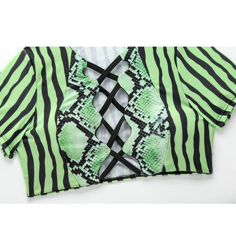 Сексуальный зеленый бандажный комплект бикини с принтом, купальный костюм, женские стринги, купальный костюм, бикини, одежда для плавания, Maillot De Bain Femme, пляжная одежда