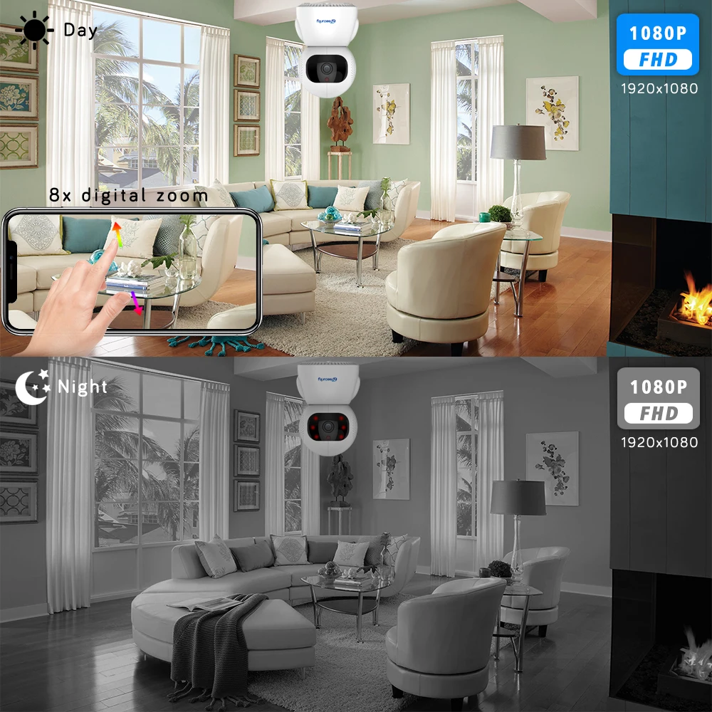 1080p WiFi Camera Smart Wireless Home Security Camera Auto Tracking CCTV Camera Surveillance IP Camera PTZ iCSee