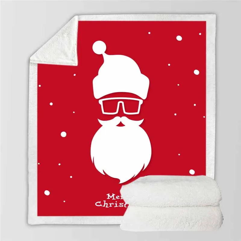 Happy Merry Рождественская елка Санта Клаус кровать одеяло для взрослых детей хлопок бархат диван одеяло с рукавами постельное белье пледы одеяло - Цвет: COLOR 9