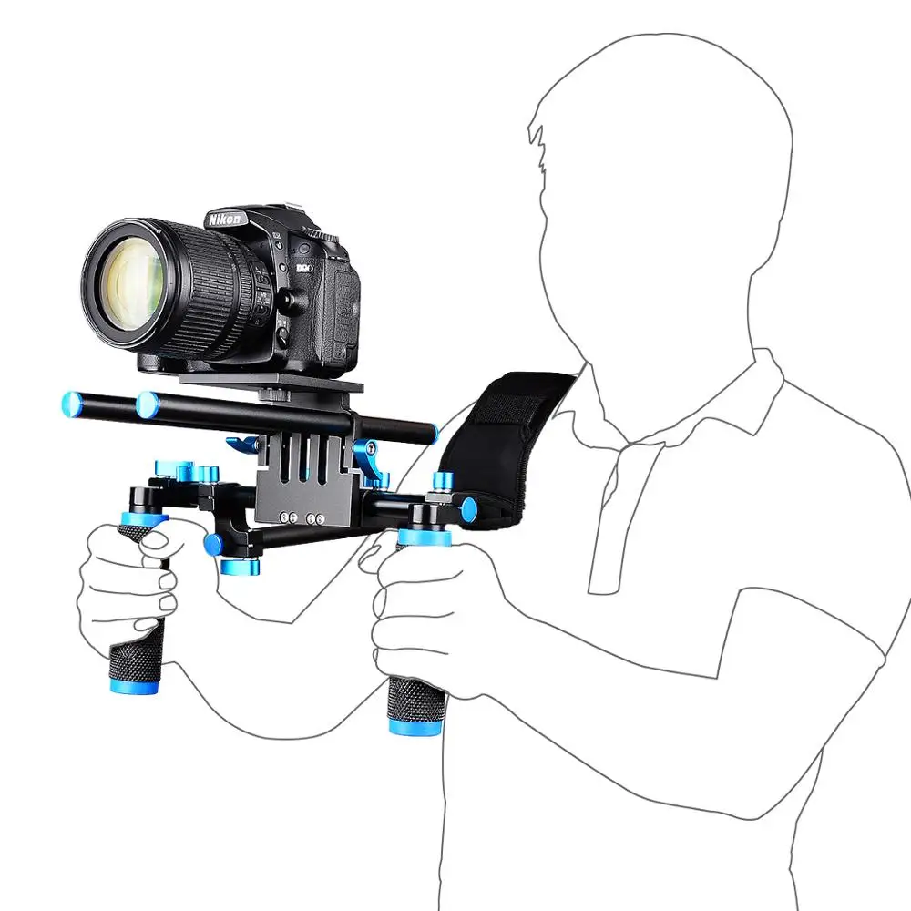 Прочный Алюминий сплав и abs DSLR Камера плечевая/ручной стабилизатор комплект для