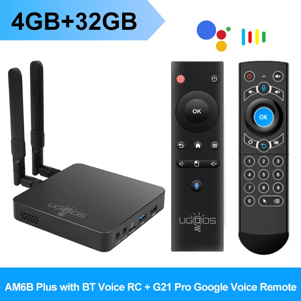 UGOOS AM6B Plus TV BOX Amlogic S922X-J Android 9.0 DDR4 4GB RAM 32GB WiFi6 1000M BT5.0 OTT 4K AM6 Plus TVBOX 