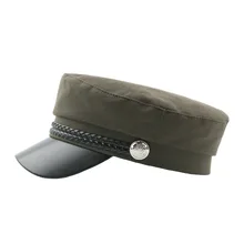 Новые осенние Восьмиугольные шляпы для женщин плоская бейсбольная Кепка в стиле милитари Женские Твердые крышки Женская Повседневная однотонная Кнопка темно-синяя кепка береты шляпа