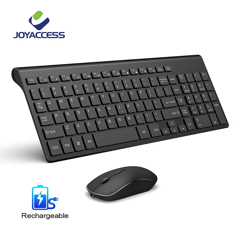 Recarregável sem Fio Teclado e Mouse Conjunto de Combinação para Notebook Fino Teclado Mouse Portátil Mac Desktop Computador tv Escritório Supplie 2.4g