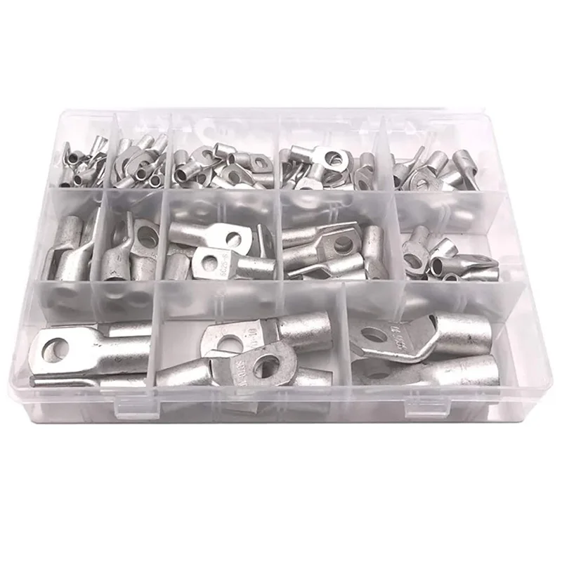

Wire Terminals Connector Cable Lugs Battery SC Terminals Glimpse of Mouth,Bolt Hole Tinned Copper Terminals Set(102 Pcs)