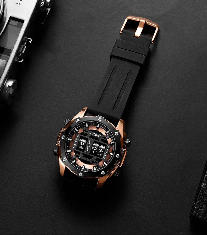Мужские хронографы аналоговые кварцевые креативные часы с датой водонепроницаемый силиконовый ремешок наручные часы для мужчин Montre Homme