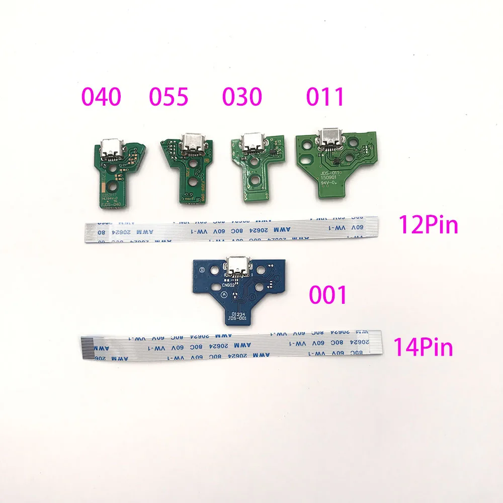 10SETS V4 12 Pin Charge Ribbon Cable For PS4 Pro Controller JDS 40 USB