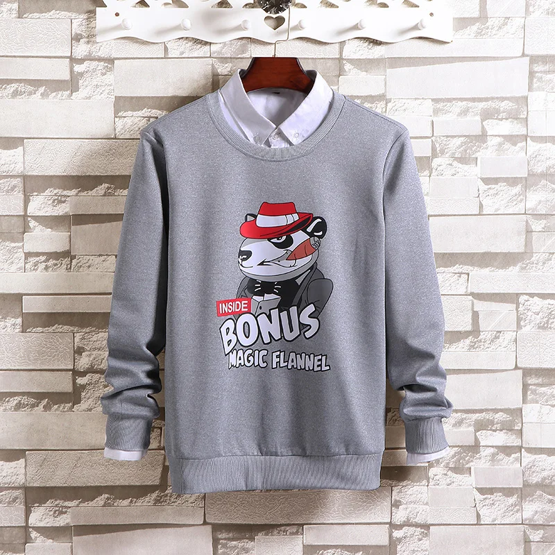 Long-sleeved Male Korean Version of Hip-hop Men's Loose Bottoming Shirt Handsome Sweater Trend Spring and Autumn Clothes