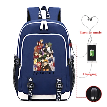

Anime Uzumaki Naruto Backpack Usb Charging Custom School Bag Friends Tv Show Daily Daypack Teens Schoolbags for Travel Mochila