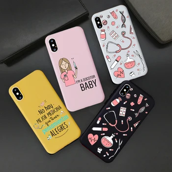 

GYKZ Cartoon Medicine Doctor Nurse Phone Cases For iphone 11 Pro XS MAX XR X 7 6 6s 8 Plus Candy Soft Silicone Back Cover Fundas