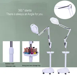Beauty Skin Care Tools Beauty Salon LED Cold Light Lamp Magnifying Glass Nail Eyebrow Tattoo Shadowless Floor Lamp Home Beauty