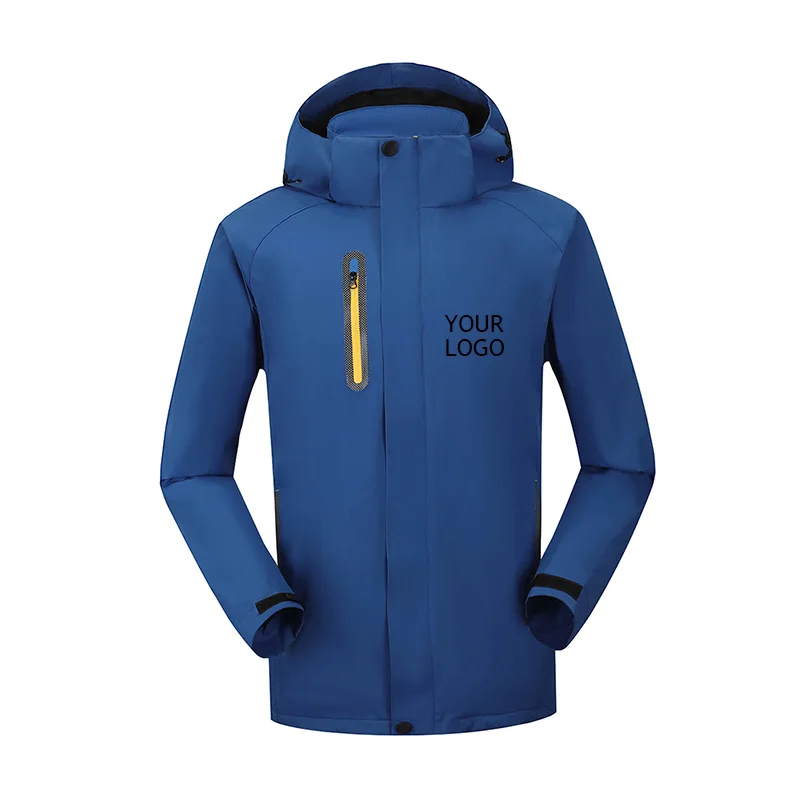 Осенне-зимняя флисовая куртка с логотипом на заказ, спортивная одежда для мужчин, Походов, Кемпинга, лыжного спорта, треккинга, мужские и женские куртки - Цвет: Sea blue