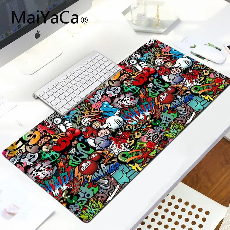 LockEdge 30X90cm MaiYaCa игровая мышь нескользящий коврик ПК граффити стрит-арт красивый коврик для мышки в стиле аниме ноутбук игровой Lockedge мыши коврик для мыши - Цвет: LockEdge 30X90cm
