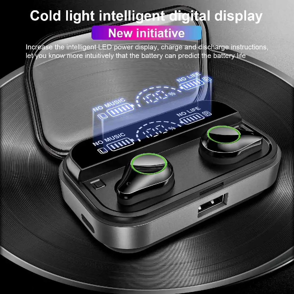 Yiwa T10 TWS Bluetooth гарнитура отпечатков пальцев сенсорный HD Стерео шумоподавление игровая гарнитура беспроводной Ear6phone с 2600 мАч чехол